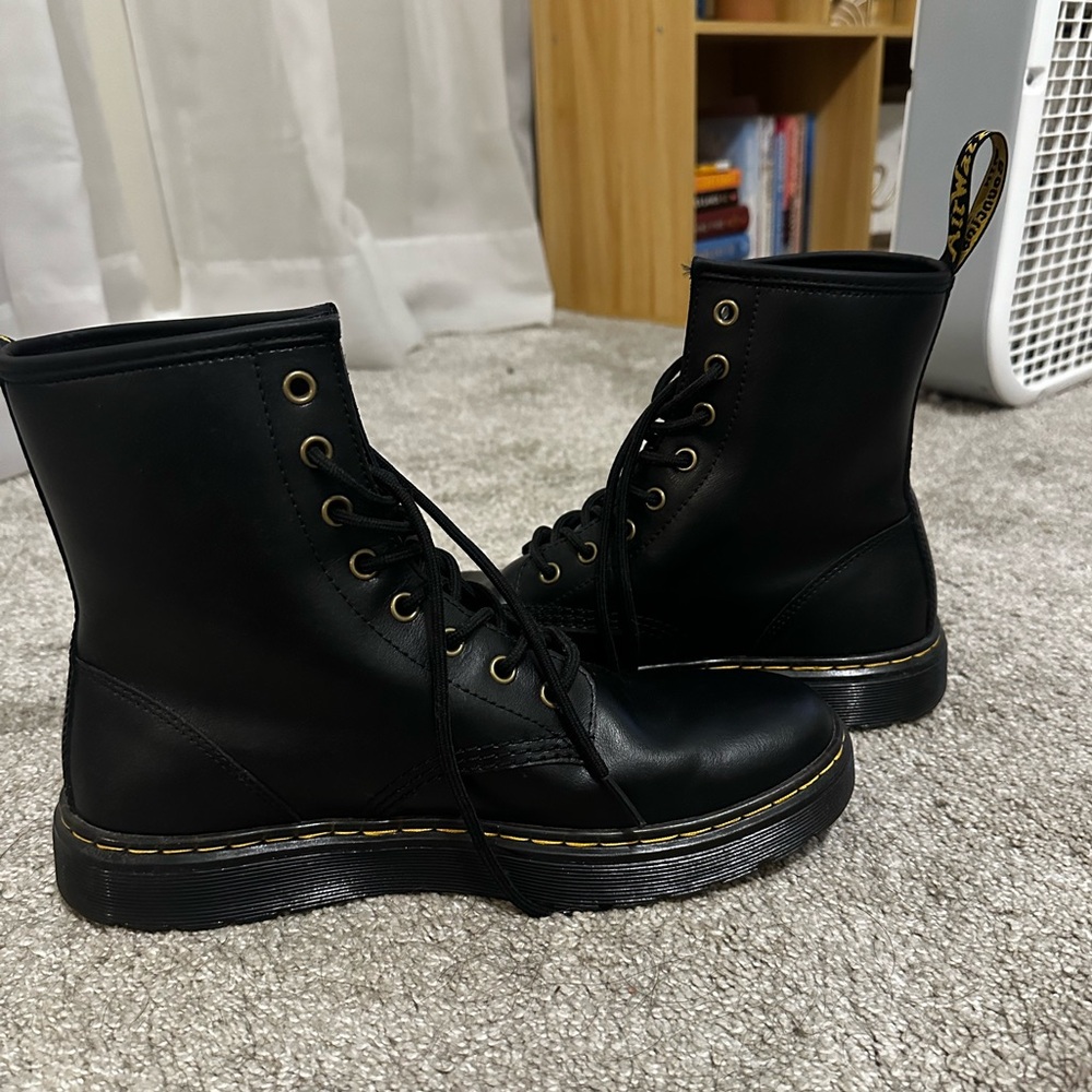 Dr. Martens original black leather boots. Only worn once.